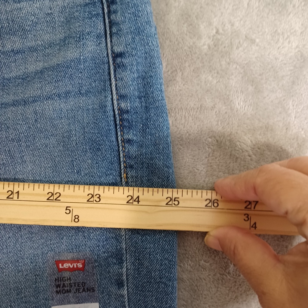 NWT Levis High Waisted Mom Jeans 42x28  Relaxed Tapered Leg Blue‎ Sz 20WClassic - Picture 5 of 10